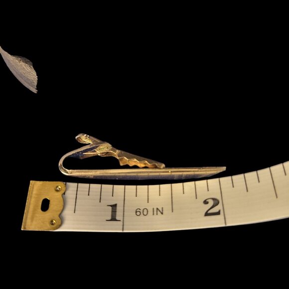 Gold-Plated Tie clip with Letter H monogram - Picture 6 of 6